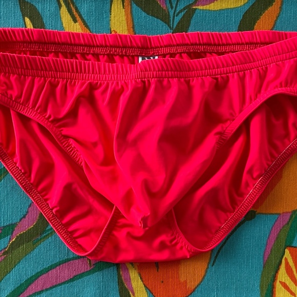 N2N Bodywear MS Monterey Sport Size L Hot Coral Mens Drawstring Bikini Swim Suit - Picture 12 of 16